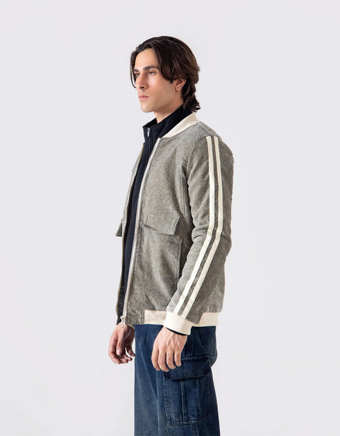 CONTRAST CORDUROY BOMBER JACKET